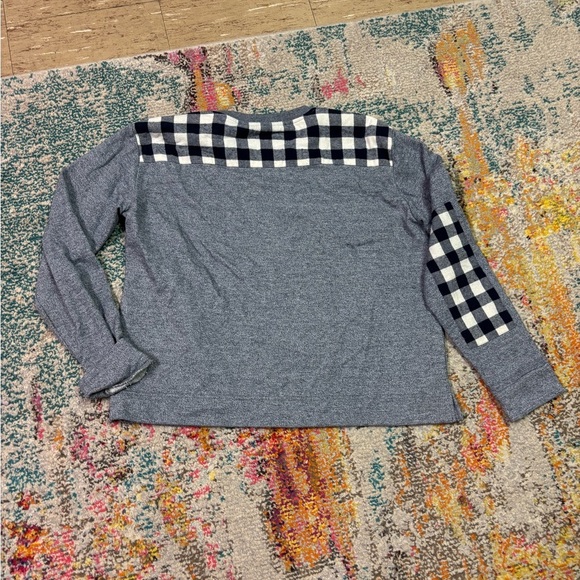 Orvis Long Sleeve Blue Grey Checkered Accent Light Sweater Size Large *Flaw - Picture 3 of 7